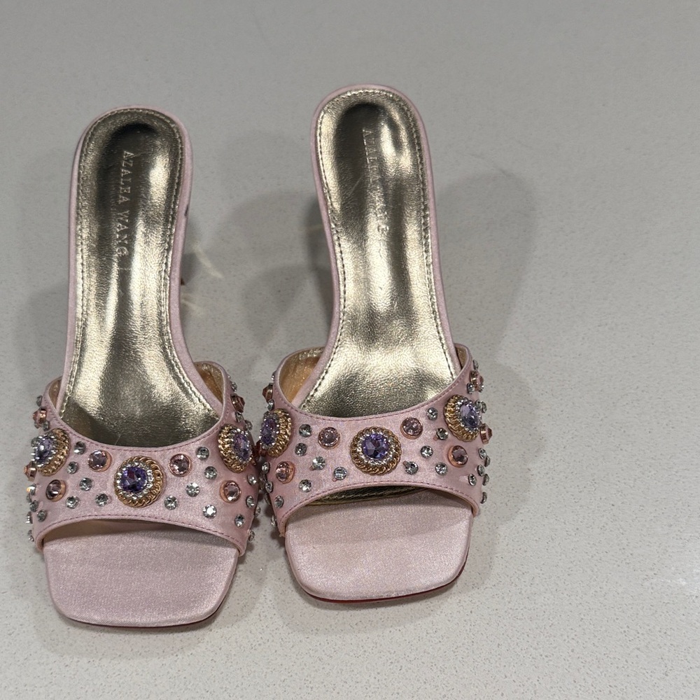 Elegant Pink Embellished Heels